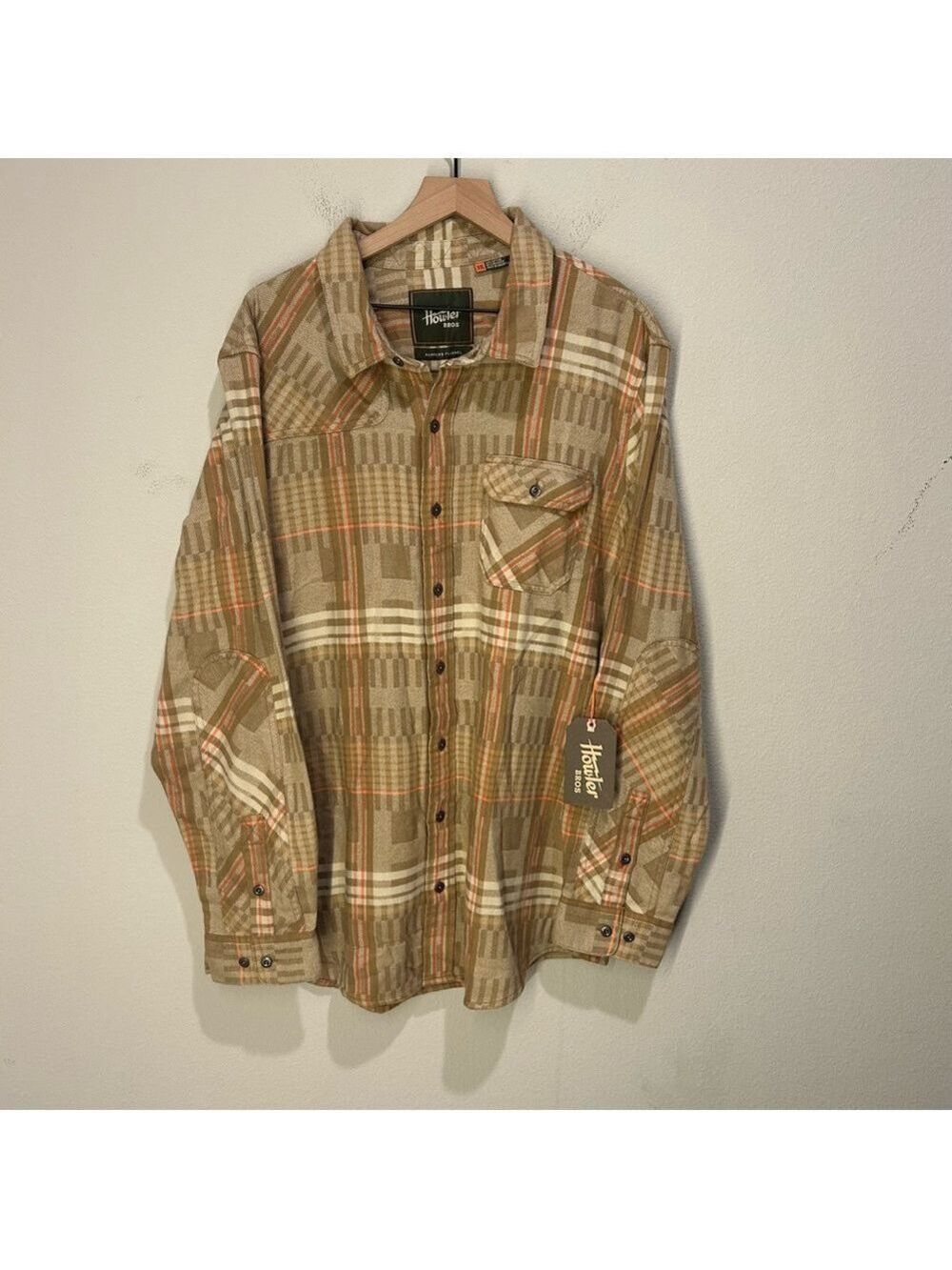 Howler Brothers Harker’s Flannel Shirt 2XL – Conor Plaid Natural – NWT